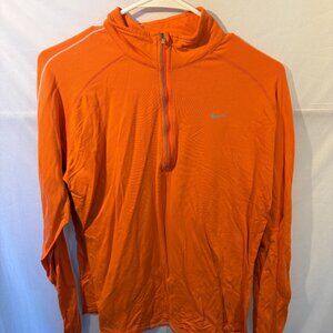 Nike Element Women's DriFit Shirt XL Orange Long Sleeve Half Zip Sports